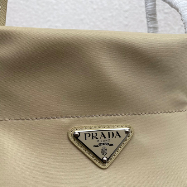 Pra*a re-nylon and saffiano leather tote bag