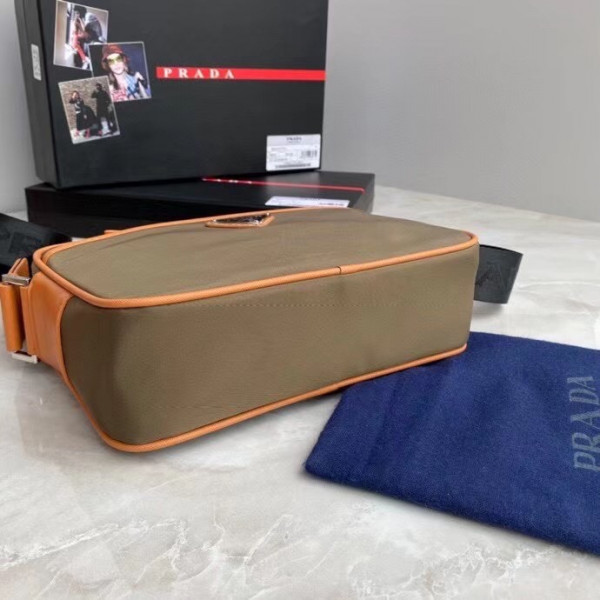 Pra*a re-nylon and saffiano leather shoulder bag