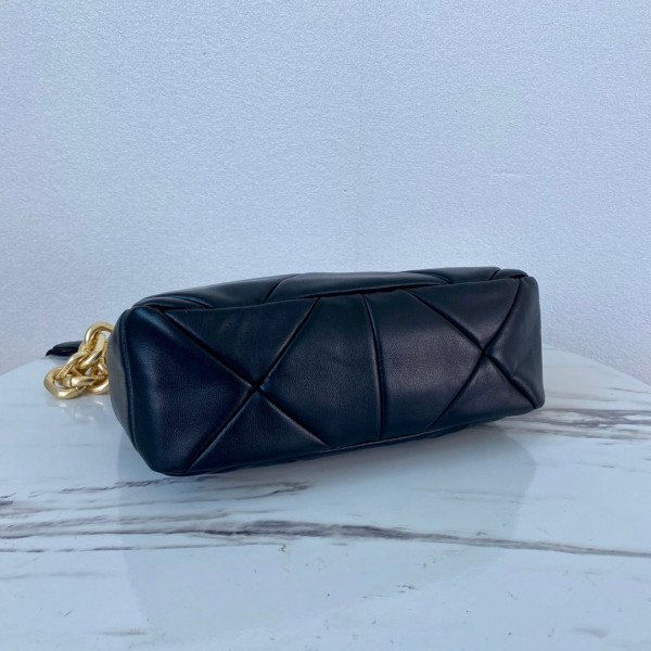 Pra*a system nappa leather patchwork bag