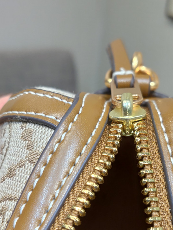 TORY BURCH T MONOGRAM Mini jacquard wine barrel bag