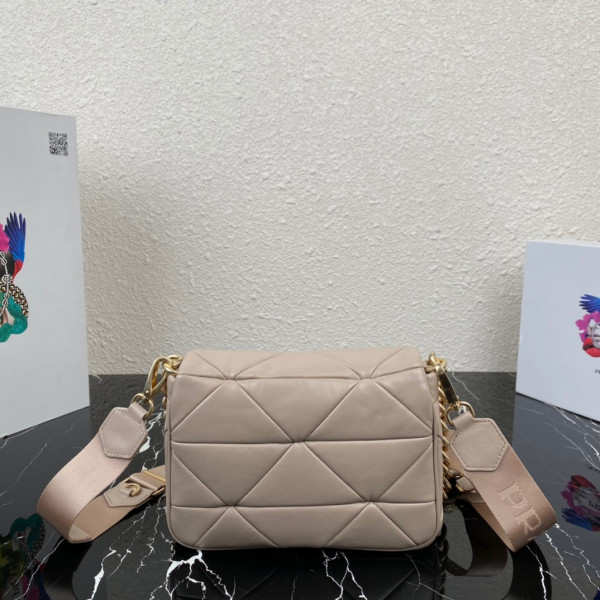 Pra*a system nappa leather patchwork bag