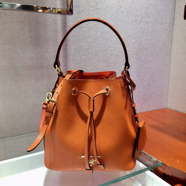 Pra*a saffiano leather bucket bag