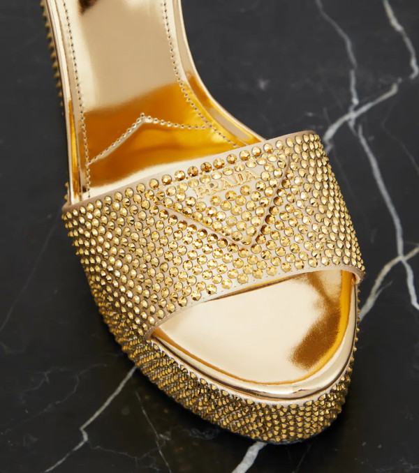 Pra*a embellished satin platform sandals