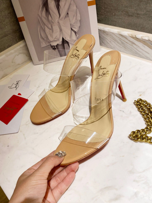 Ch**an louboutin just nothing illusion red sole sandals