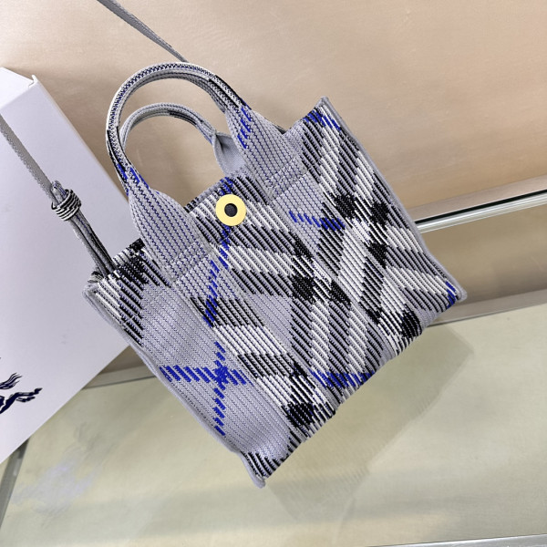 B**rry mini check knitted tote-25*11*22cm