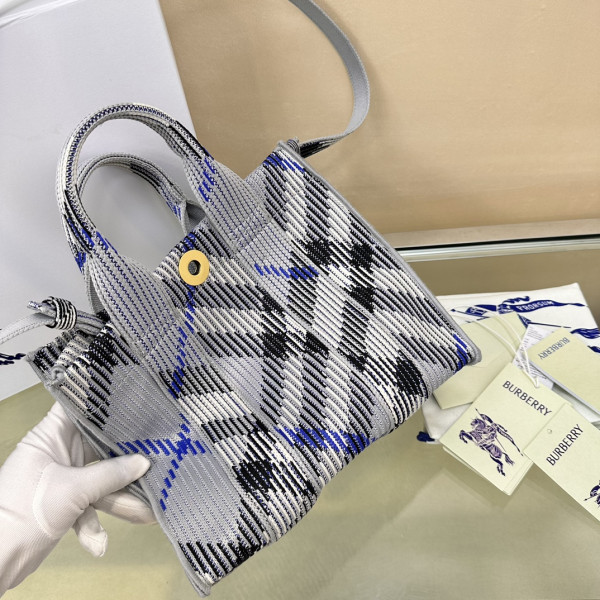 B**rry mini check knitted tote-25*11*22cm