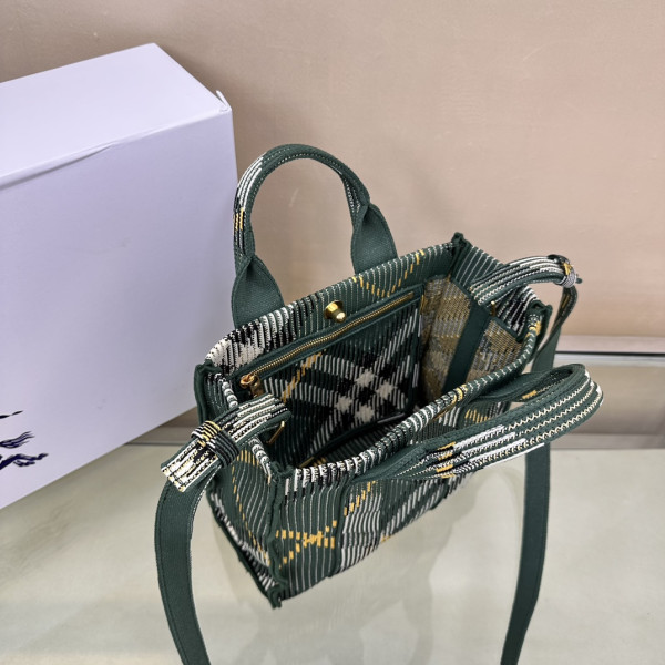 B**rry mini check knitted tote-25*11*22cm