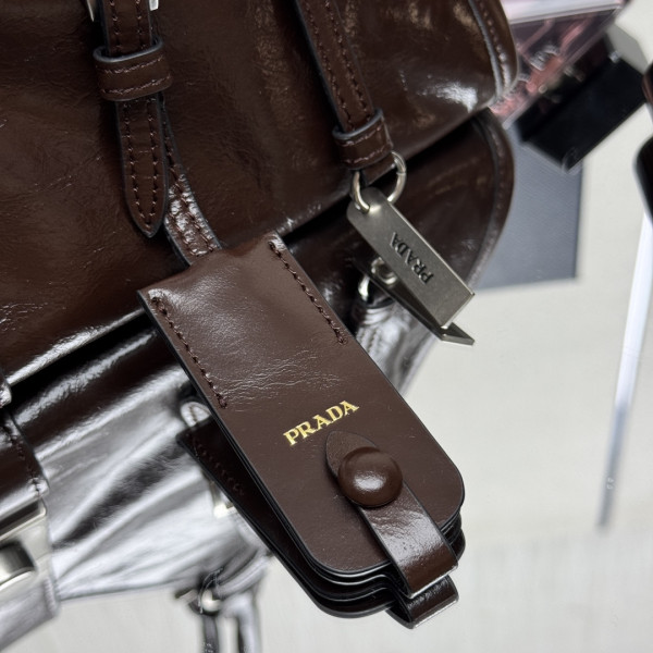 Pra*a medium leather tote bag-32*21*15cm