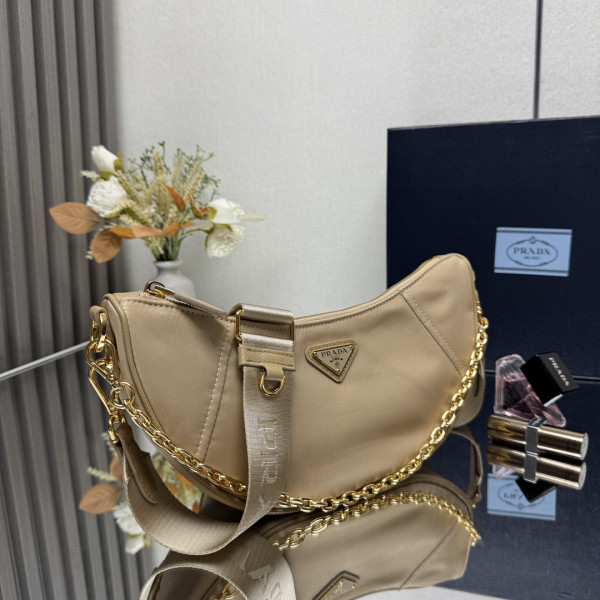Pra*a demi-lune re-nylon shoulder bag