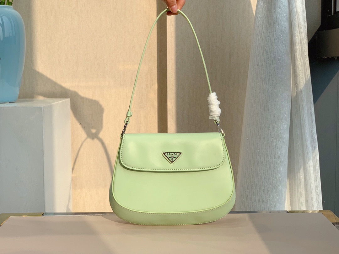 Pra*a cleo brushed leather shoulder bag with flap