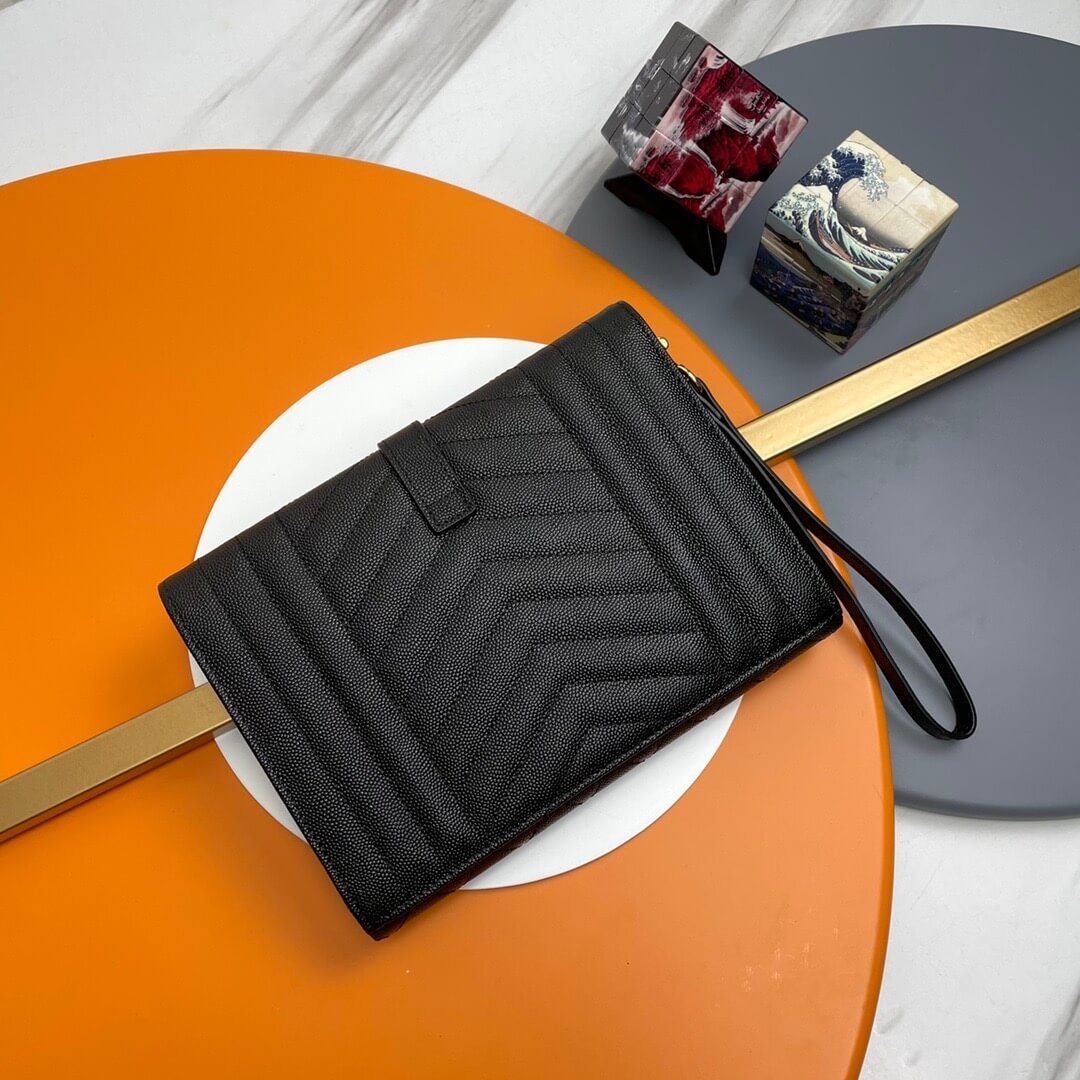 YSL CASSANDRE matelassé leather flap clutch