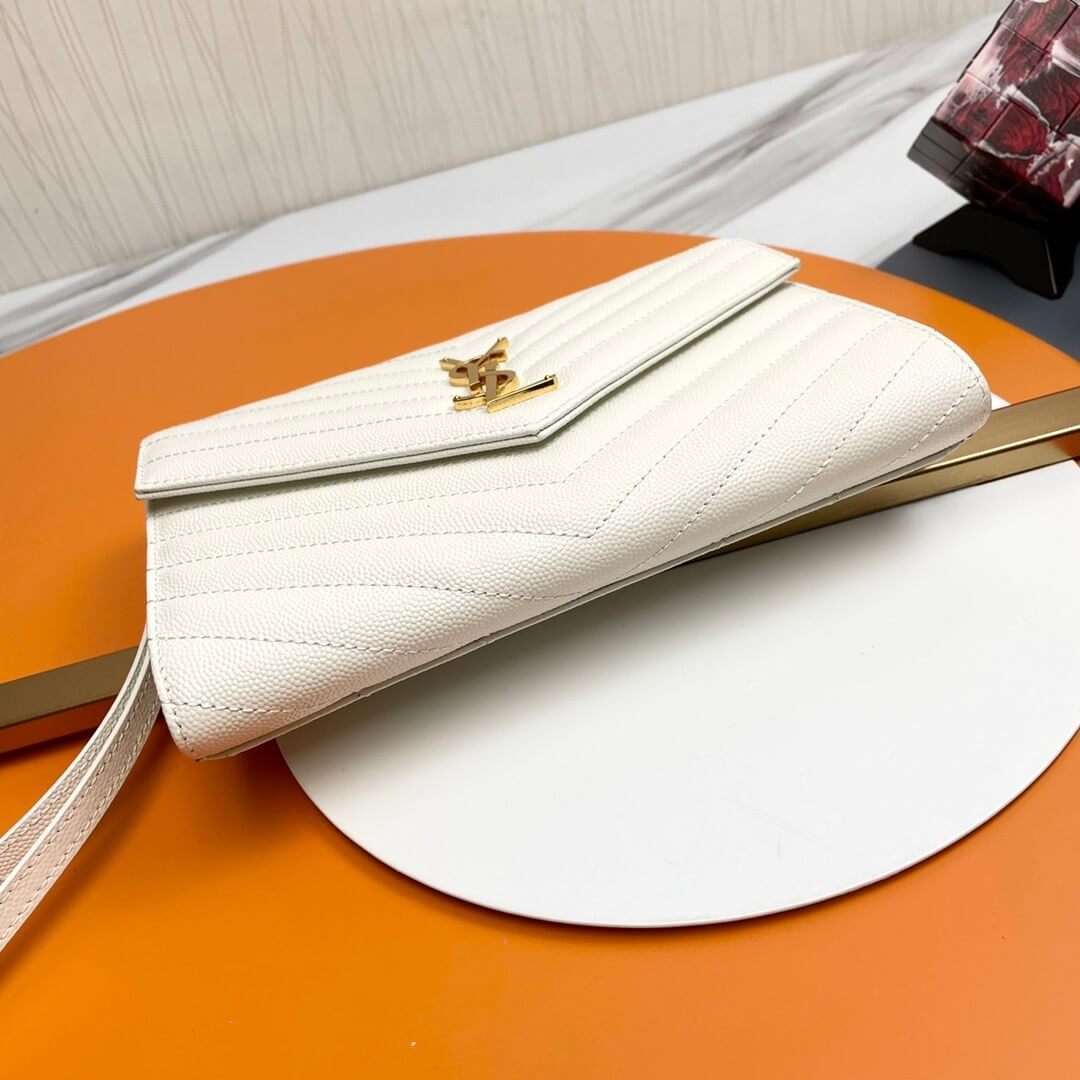 YSL CASSANDRE matelassé leather flap clutch