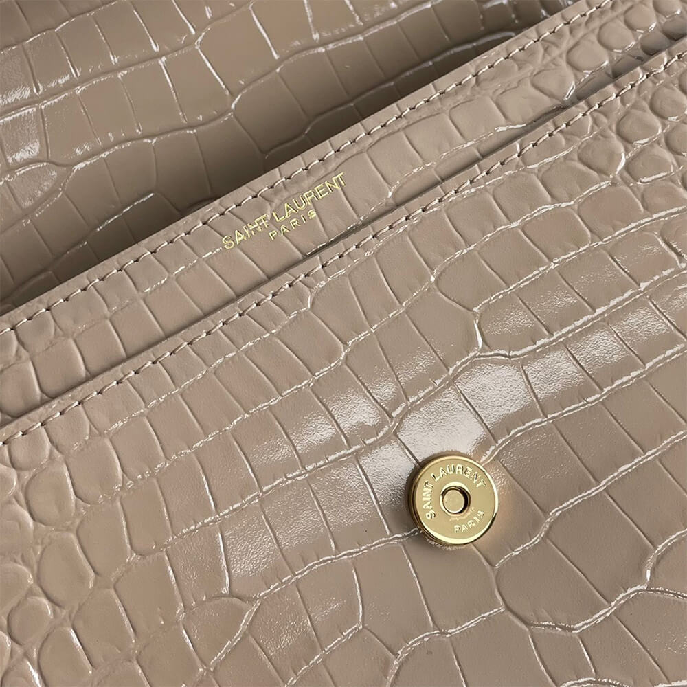 YSL Crocodile-embossed leather SUNSET Medium