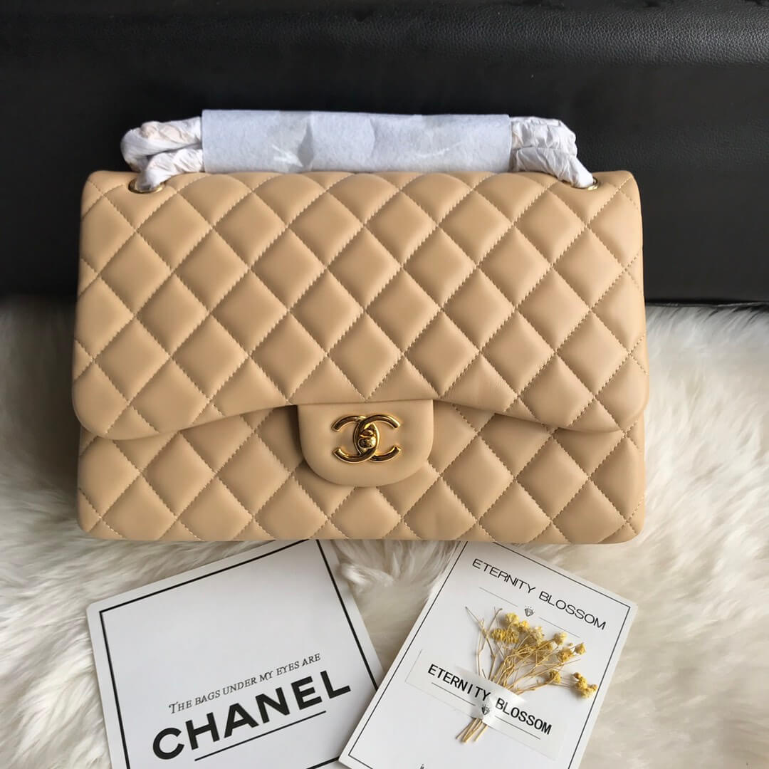Ch*el large classic handbag(high-end grade)