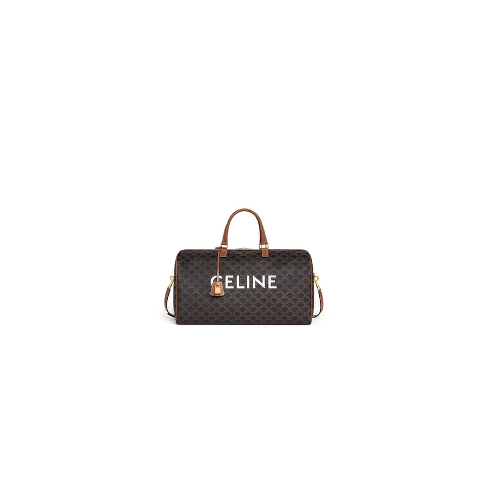 Ce**e large travel bag in logo print and calfskin
