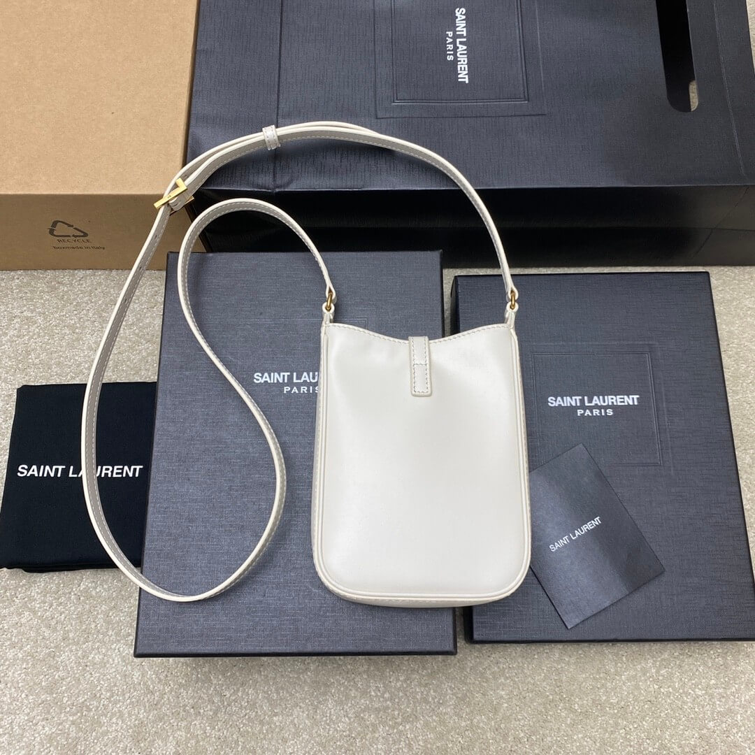 YSL Le 5 à 7 mini vertical bag in shiny leather