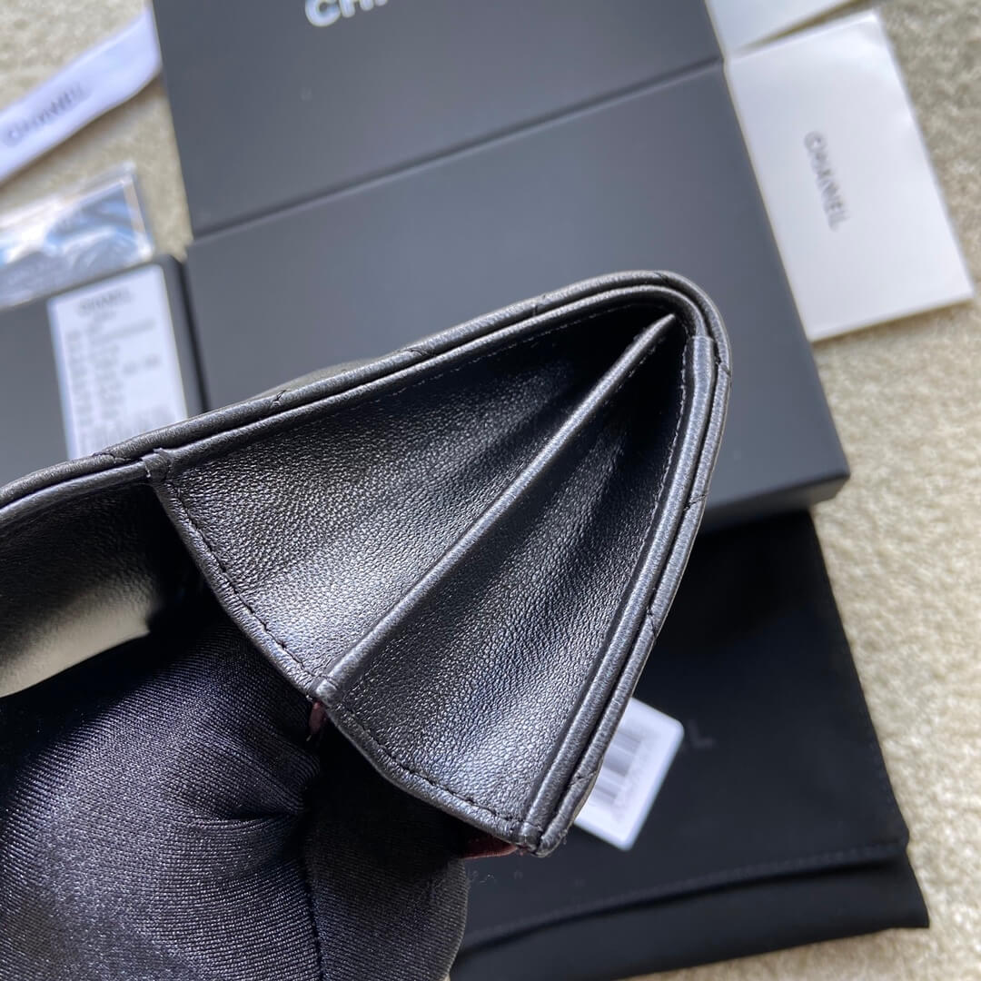 Ch*el classic small flap wallet