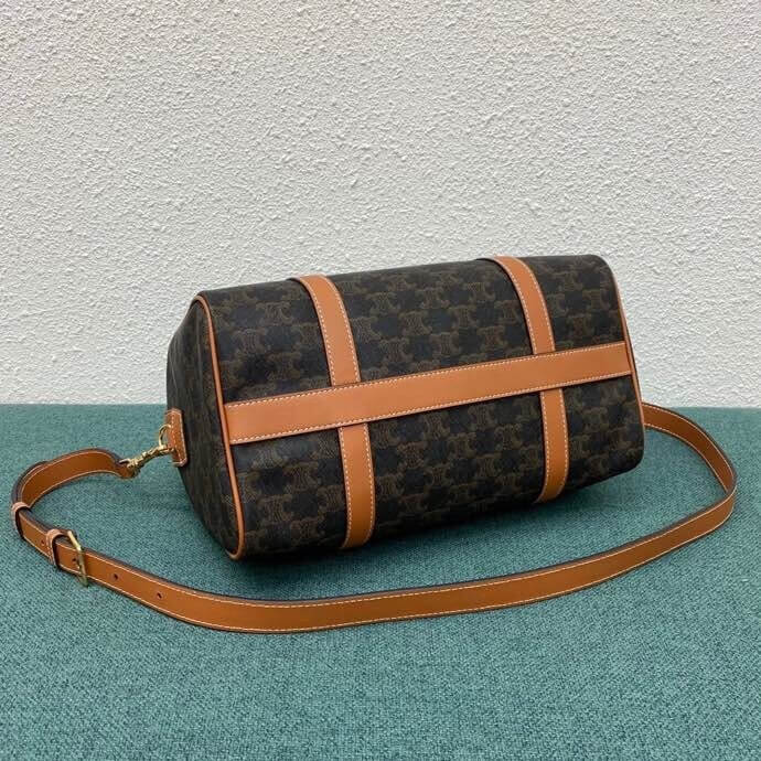 Ce**e logo print calfskin boston bag